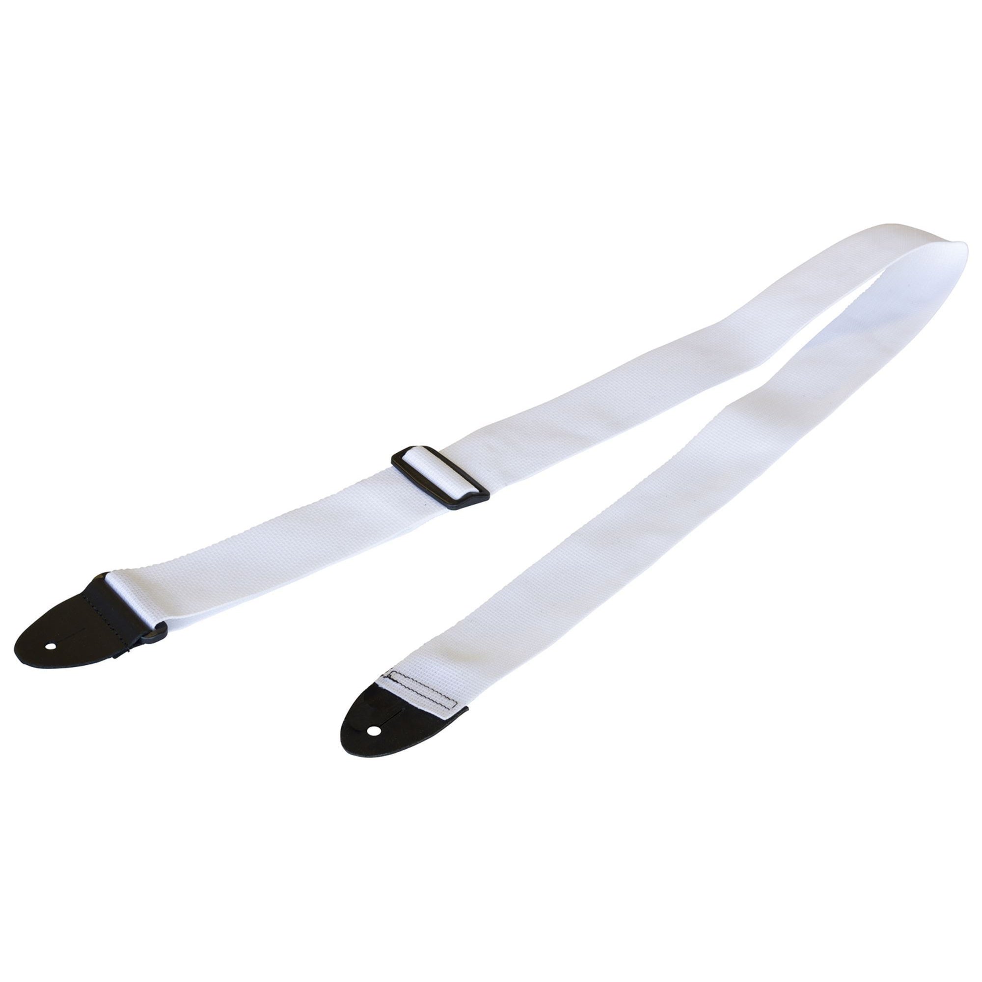White Adjustable Woven Nylon Guitar Strap with Peavey Logo