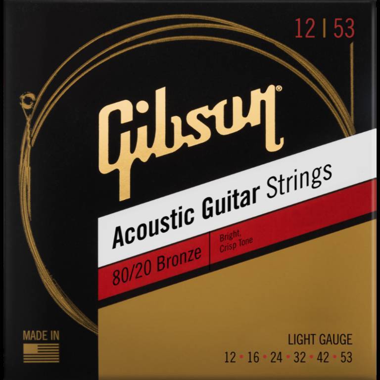Hot Deal! Gibson 80/20 Bronze Light Gauge 12-53 Acoustic Guitar Strings