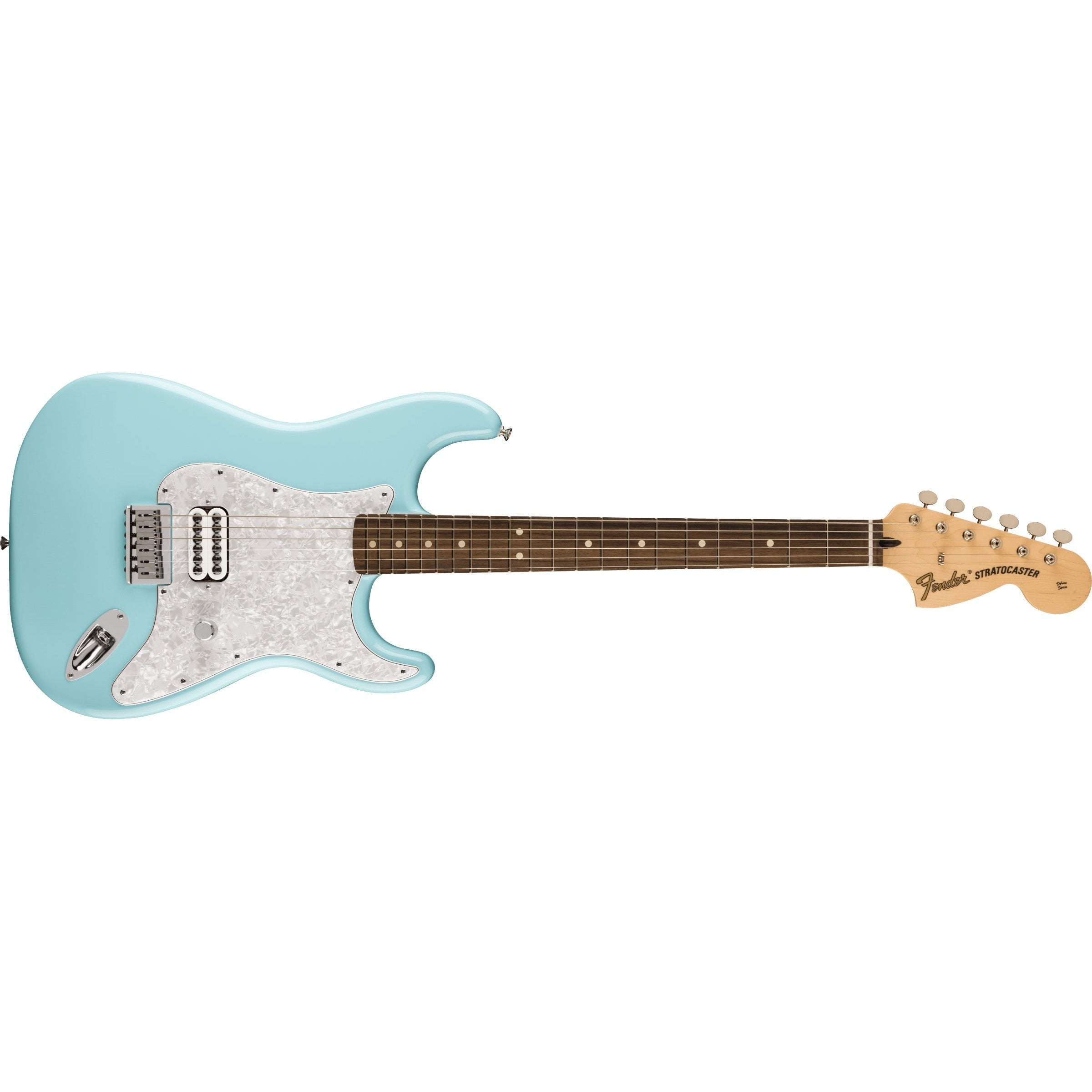 Hot Deal! Fender Tom Delonge Stratocaster Electric Guitar in Daphne Blue with Gig Bag