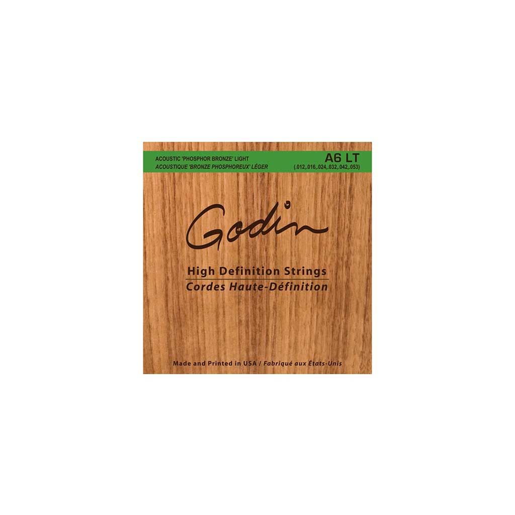 Godin A6 LT Light Phosphor Bronze Acoustic Guitar Strings (12 - 53 Gauge)