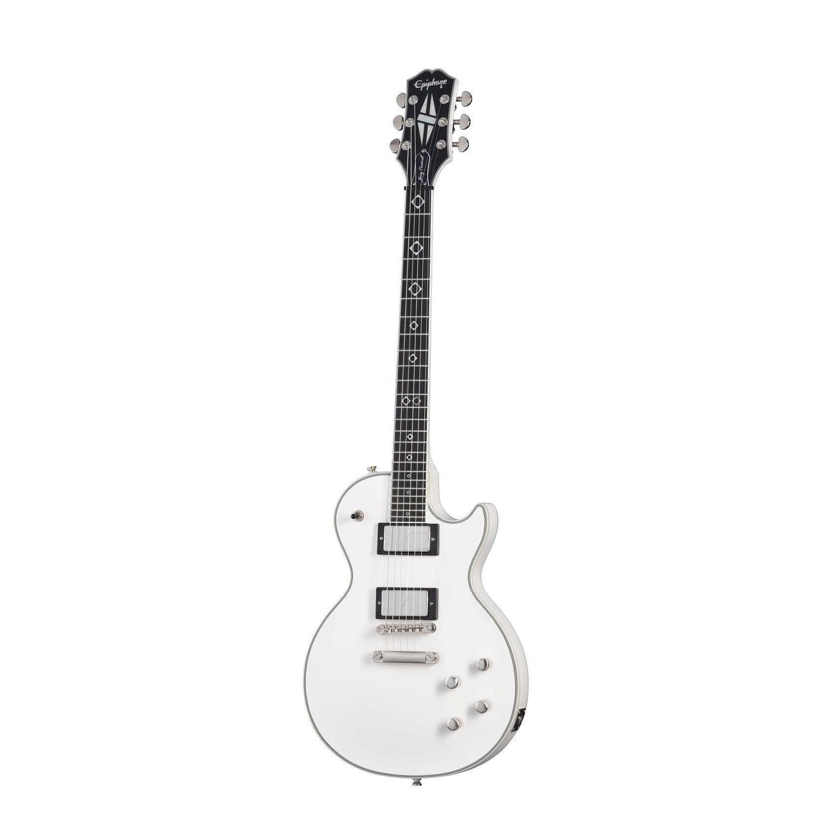 Epiphone Jerry Cantrell Les Paul Custom Prophecy Electric Guitar in White with Hardshell Case