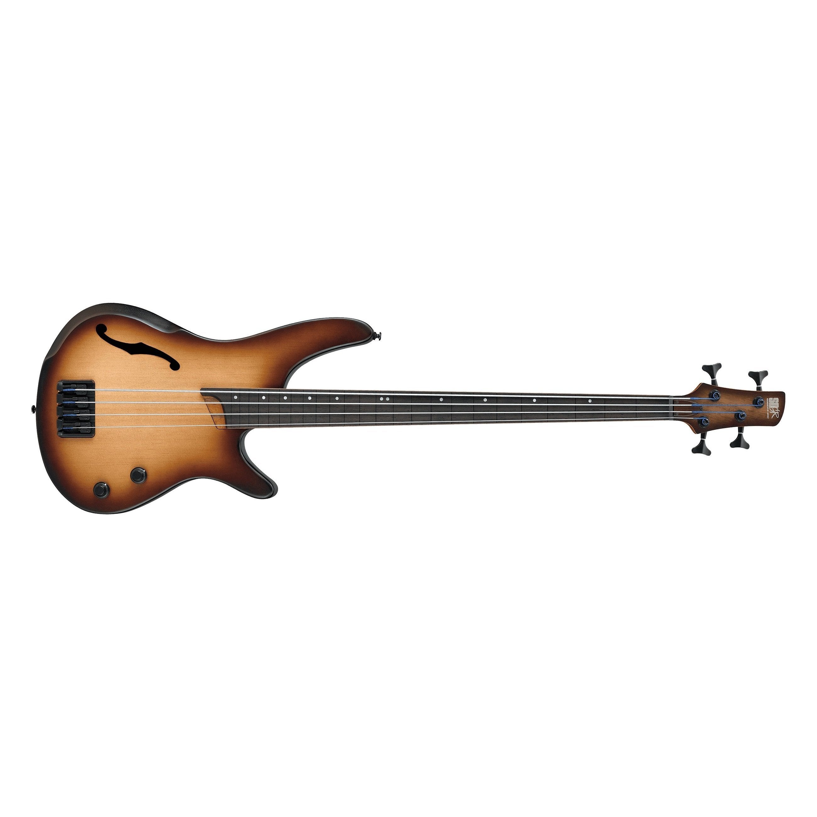 Ibanez SRH500F-NNF Natural Browned Burst Flat Aerium Semi-Hollow Fretless Bass Guitar