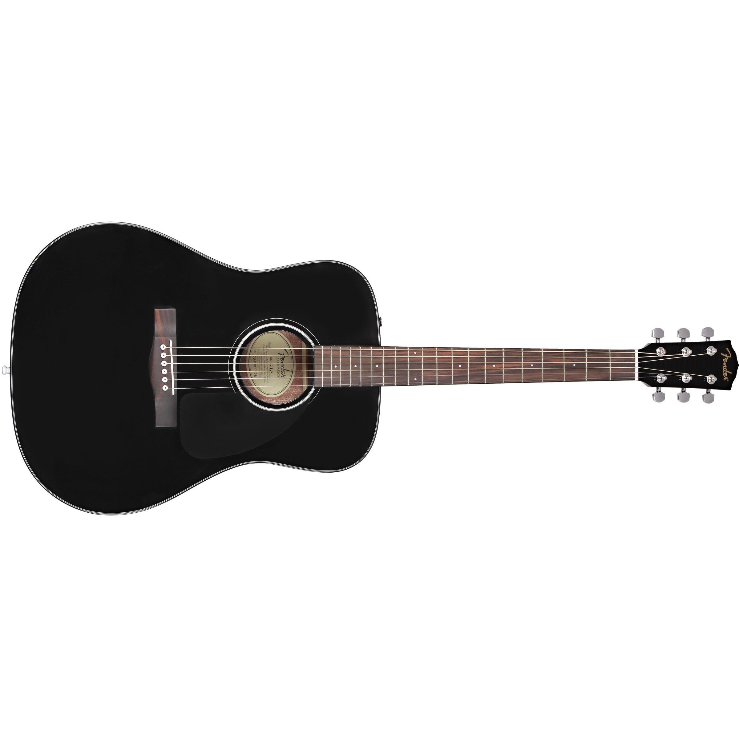 Fender CD-60 Black Dreadnought Acoustic Guitar with Hardshell Case