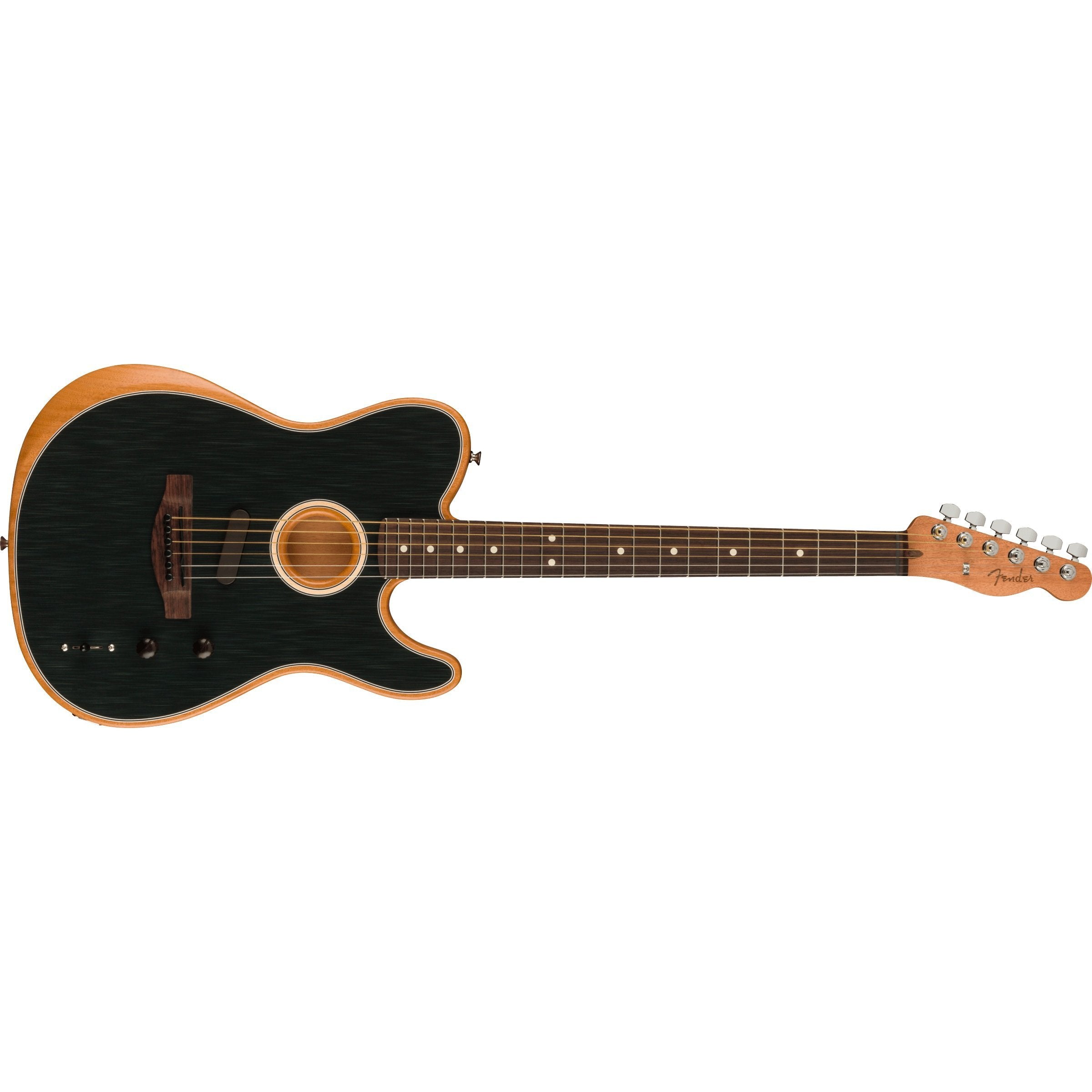 Fender Acoustasonic Player Telecaster RW Guitar in Brushed Black with Deluxe Gig Bag