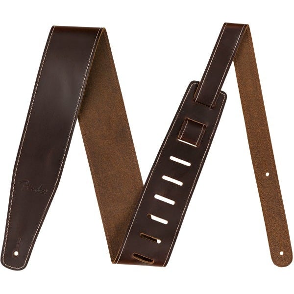 Fender 2.5-Inch Broken-In Brown Leather Guitar Strap for a Luxurious Experience