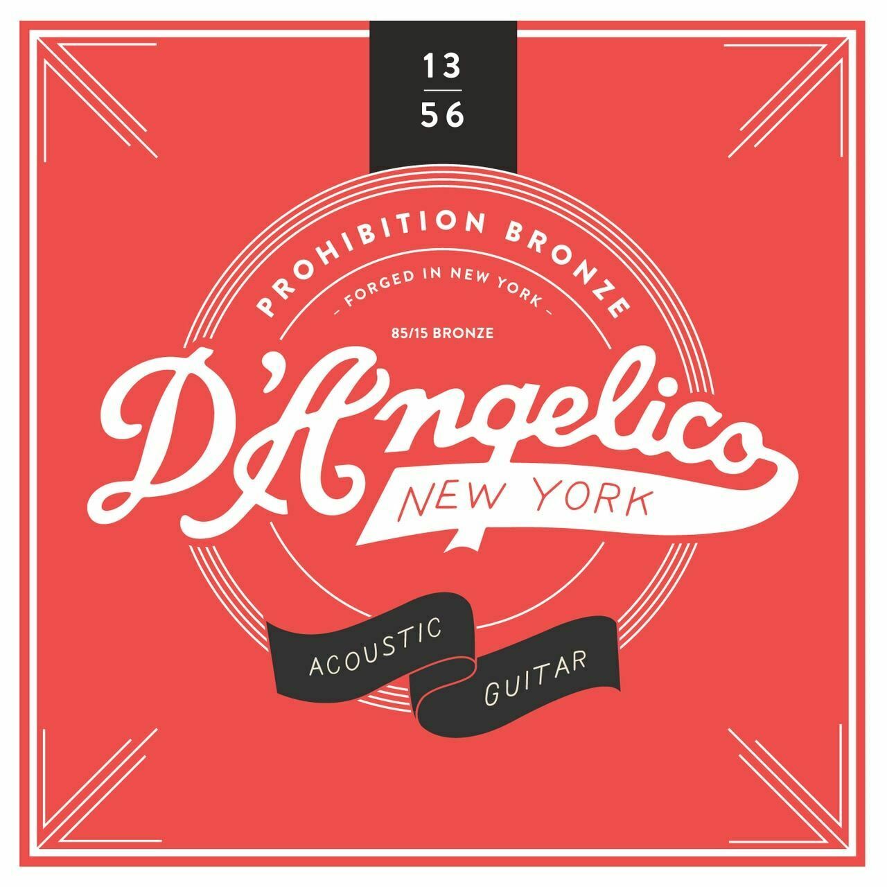 D'Angelico Prohibition 85/15 Bronze Acoustic Guitar Strings - Gauge 13 - 56