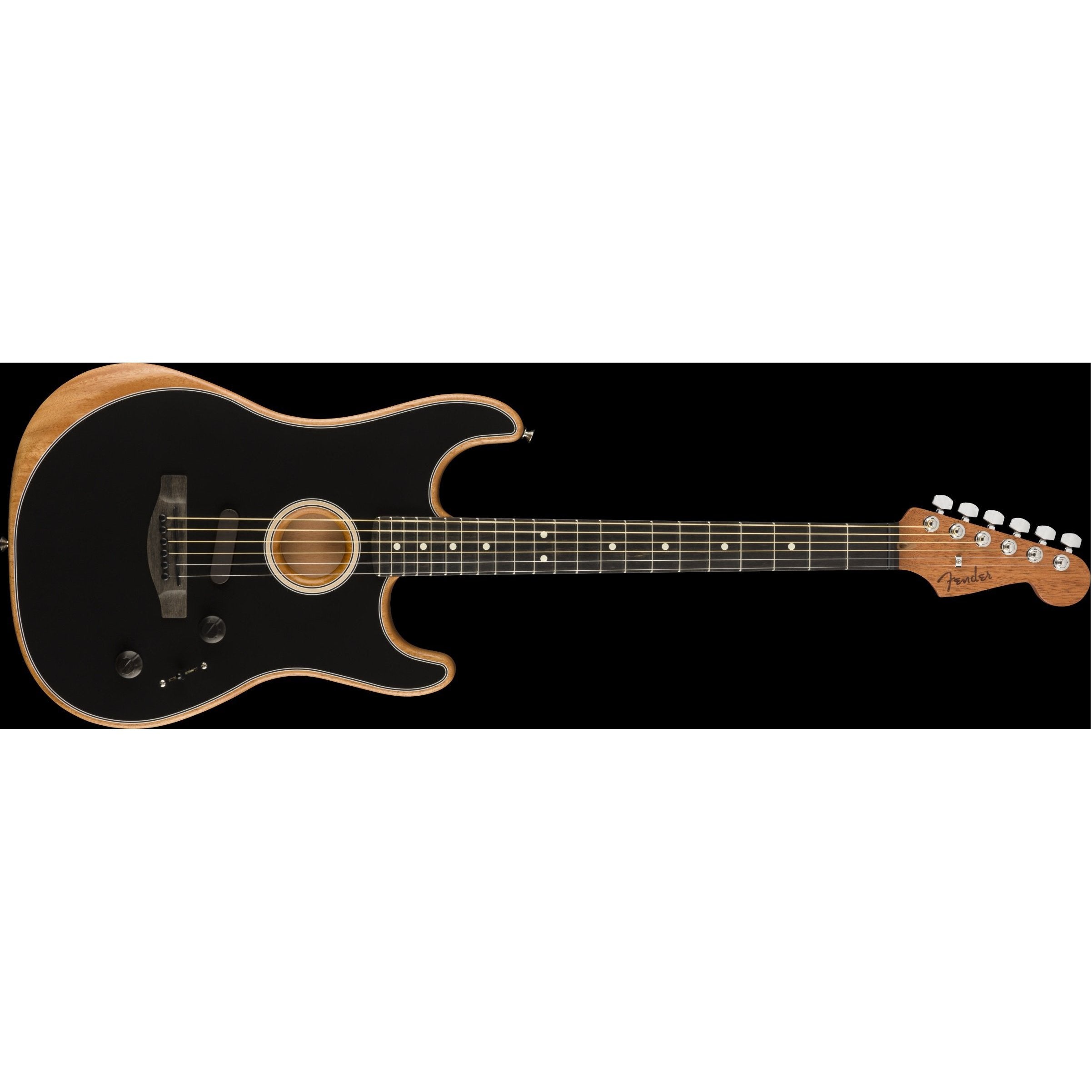 Hot Deal! Fender Acoustasonic Stratocaster Acoustic/Electric Guitar - Black with Gig Bag