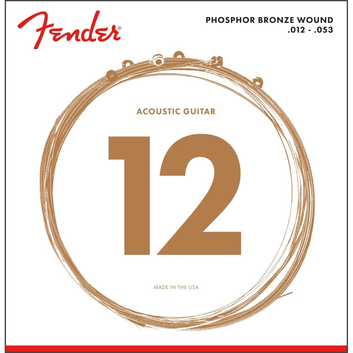 Fender 60L Phosphor Bronze Light Acoustic Guitar Strings 12-53 - Long-Lasting!