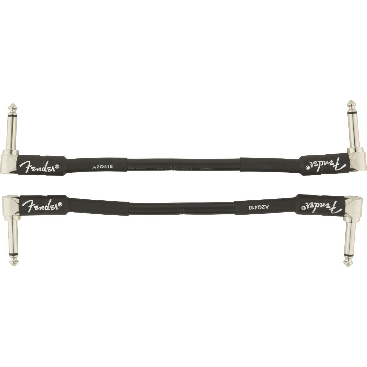 Fender Professional Series Instrument Cable: 2-Pack of 6ft 1/4 Male Right Angled Black Cables - Reliable Deal