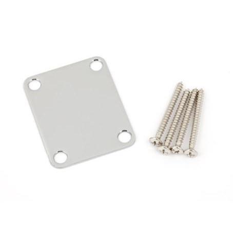 Vintage Chrome 4-Bolt Fender Neck Plate for Guitar/Bass, No Logo