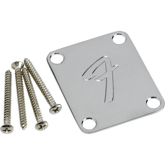 Hot Deal! Chrome 4-Bolt Fender Neck Plate with '70s F Logo for Guitars and Basses