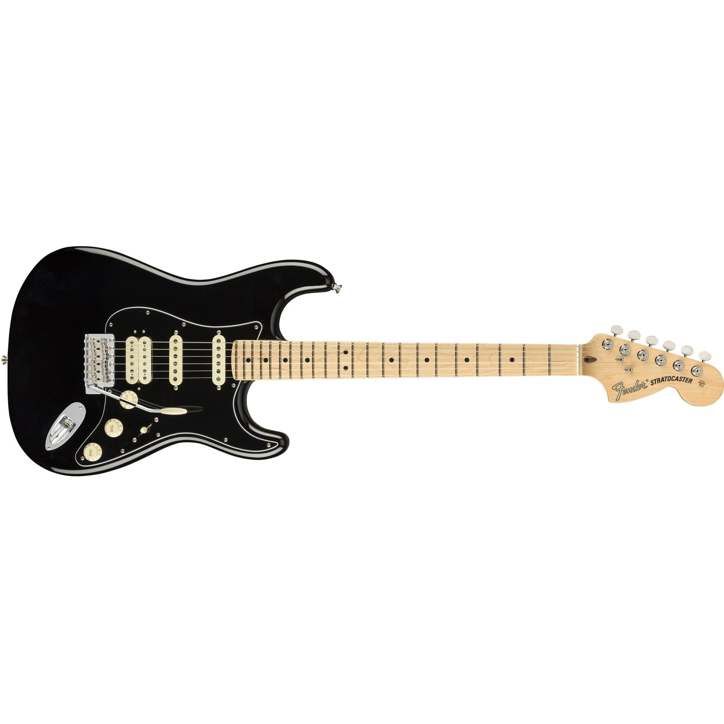 Black Fender American Performer HSS Stratocaster Electric Guitar with Deluxe Gig Bag