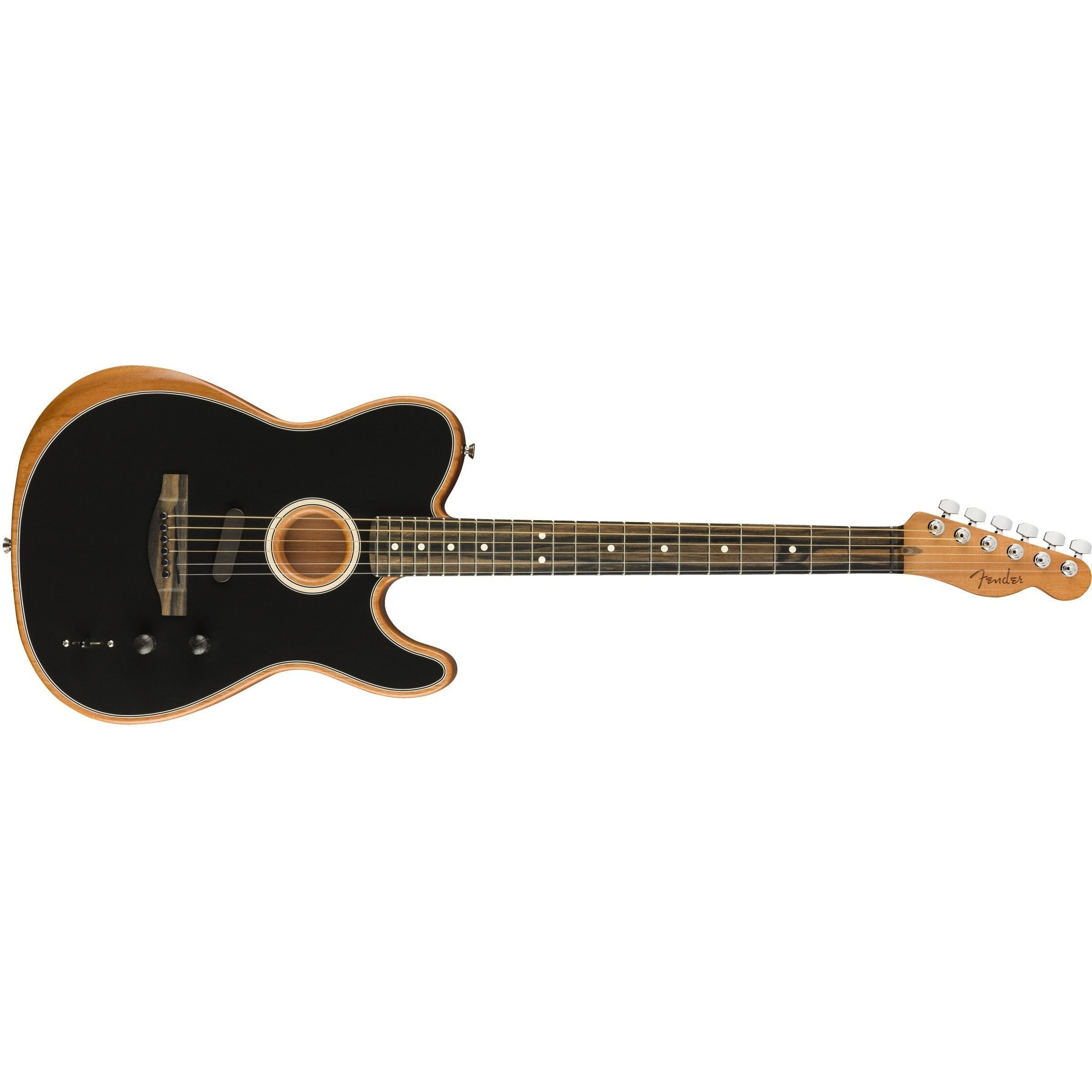 Fender American Acoustasonic Telecaster Guitar in Black with Deluxe Gig Bag