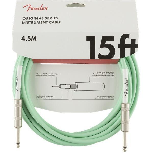 Hot Deal! Fender 15ft Seafoam Green Original Series 1/4 Male - 1/4 Male Instrument Cable