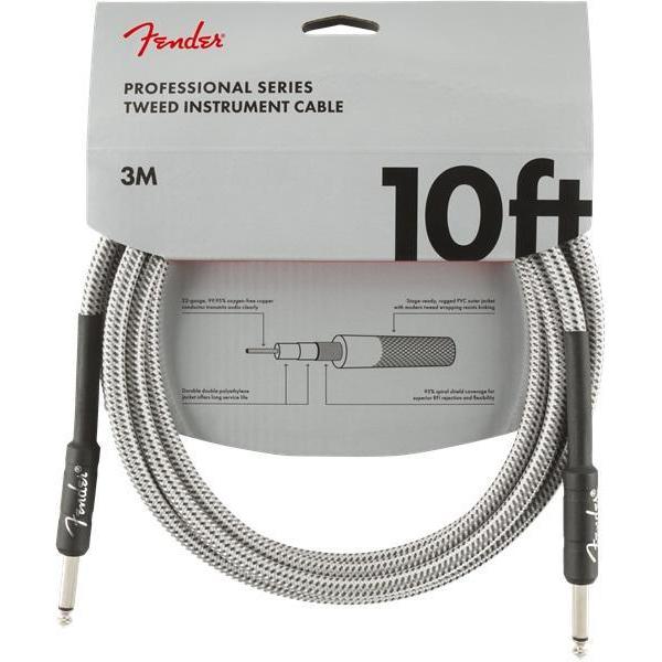 Hot Deal! Fender Professional 1/4 Male to 1/4 Male 10ft White Tweed Instrument Cable