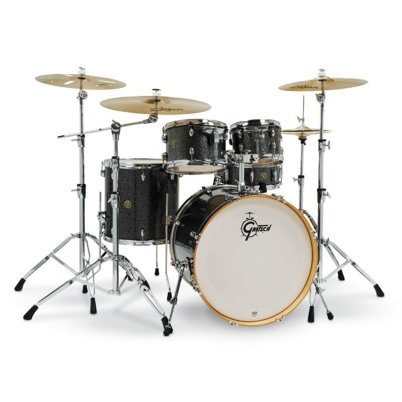 Gretsch Catalina Maple 5-Piece Black Stardust Drum Shell Pack