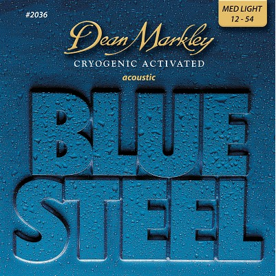 Dean Markley Blue Steel Acoustic Guitar Strings Medium Light 12-54 - Great Tone & Long Life