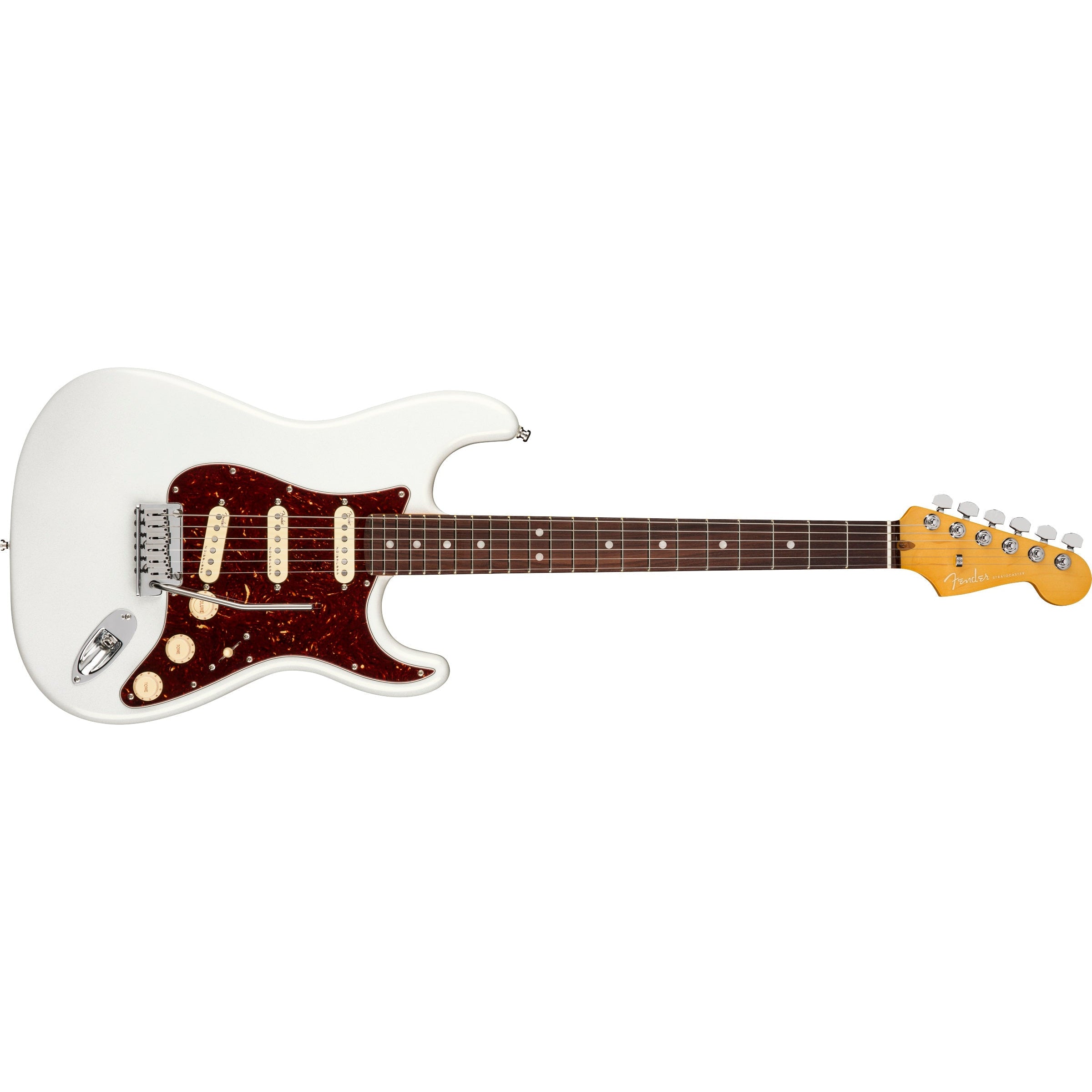 Hot Deal! Fender American Ultra Stratocaster Electric Guitar in Arctic Pearl with Premium Hardshell Case
