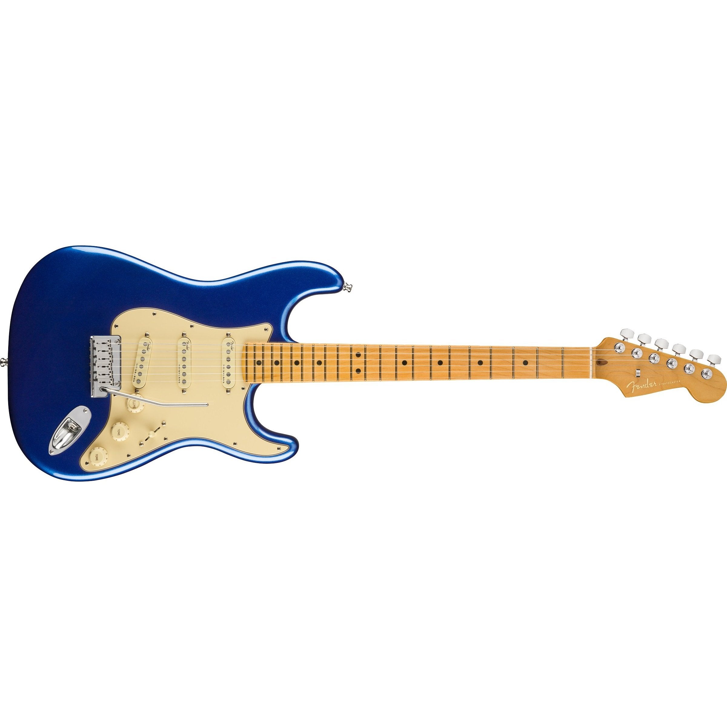 Hot Deal! Fender American Ultra Stratocaster Electric Guitar in Cobra Blue with Premium Hardshell Case