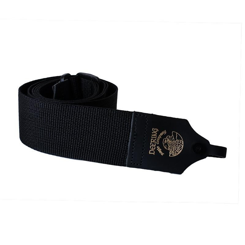 Hot Sale! Deering 2' Nylon Banjo Strap in Stylish Black with Leather End Attachments