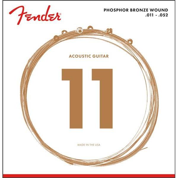 Fender Custom Light Phosphor Bronze Acoustic Guitar Strings 11 - 52 Gauge