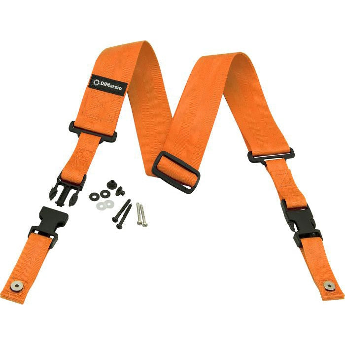 Hot Deal! DiMarzio ClipLock Quick - Release Nylon Guitar Strap in Neon Orange