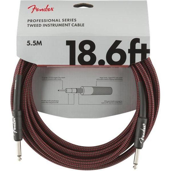 Hot Deal! Fender Professional 18.6ft Red Tweed 1/4 Male - 1/4 Male Instrument Cable