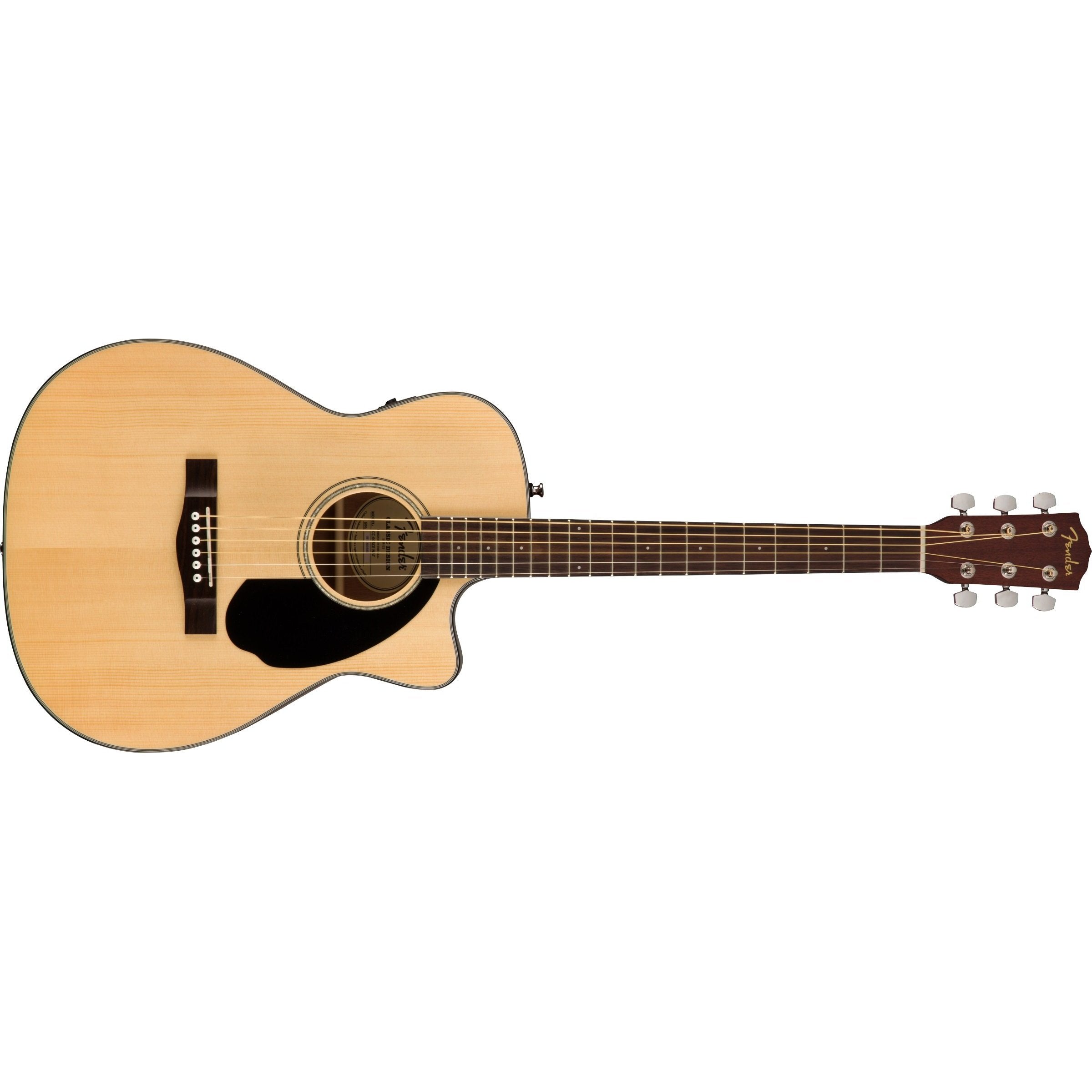Fender Natural CC-60SCE Concert Acoustic/Electric Guitar for Beginners to Intermediate Players