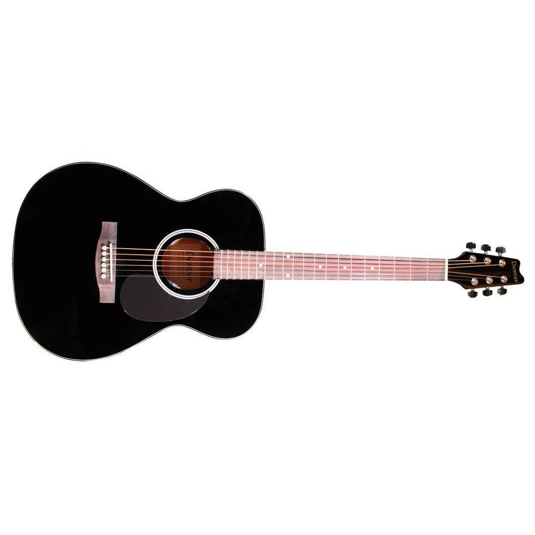 Denver DF44S-BLK Black Folk Acoustic Guitar with Free Gig Bag