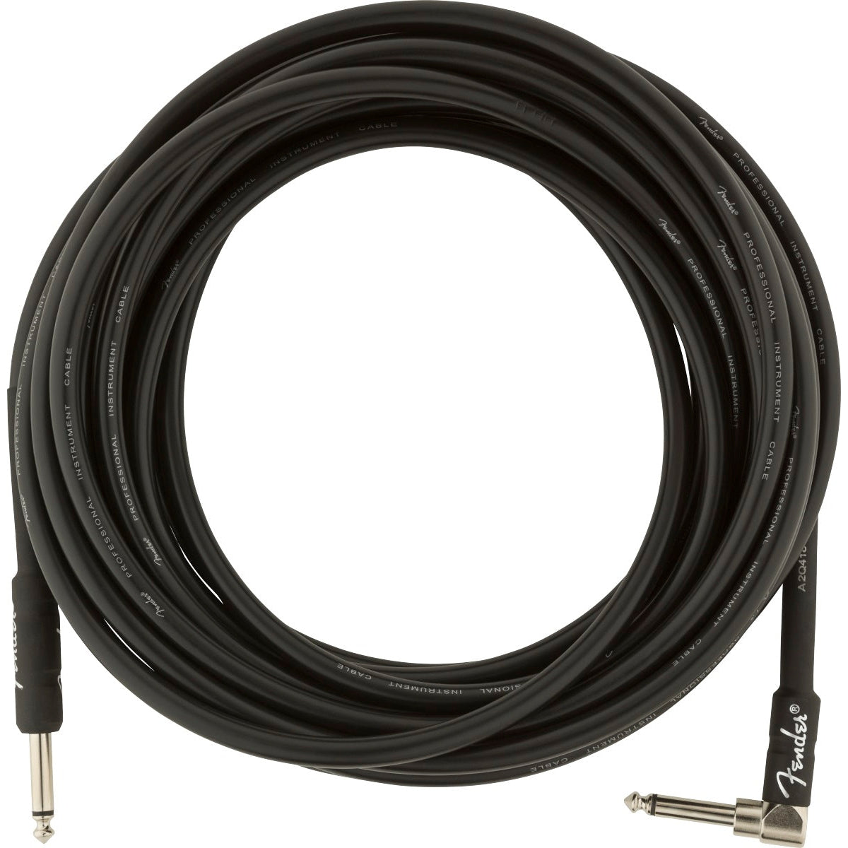 Hot Deal! Fender Professional Instrument Cable - 1/4 Right-Angle Male to 1/4 Male, 25ft Black