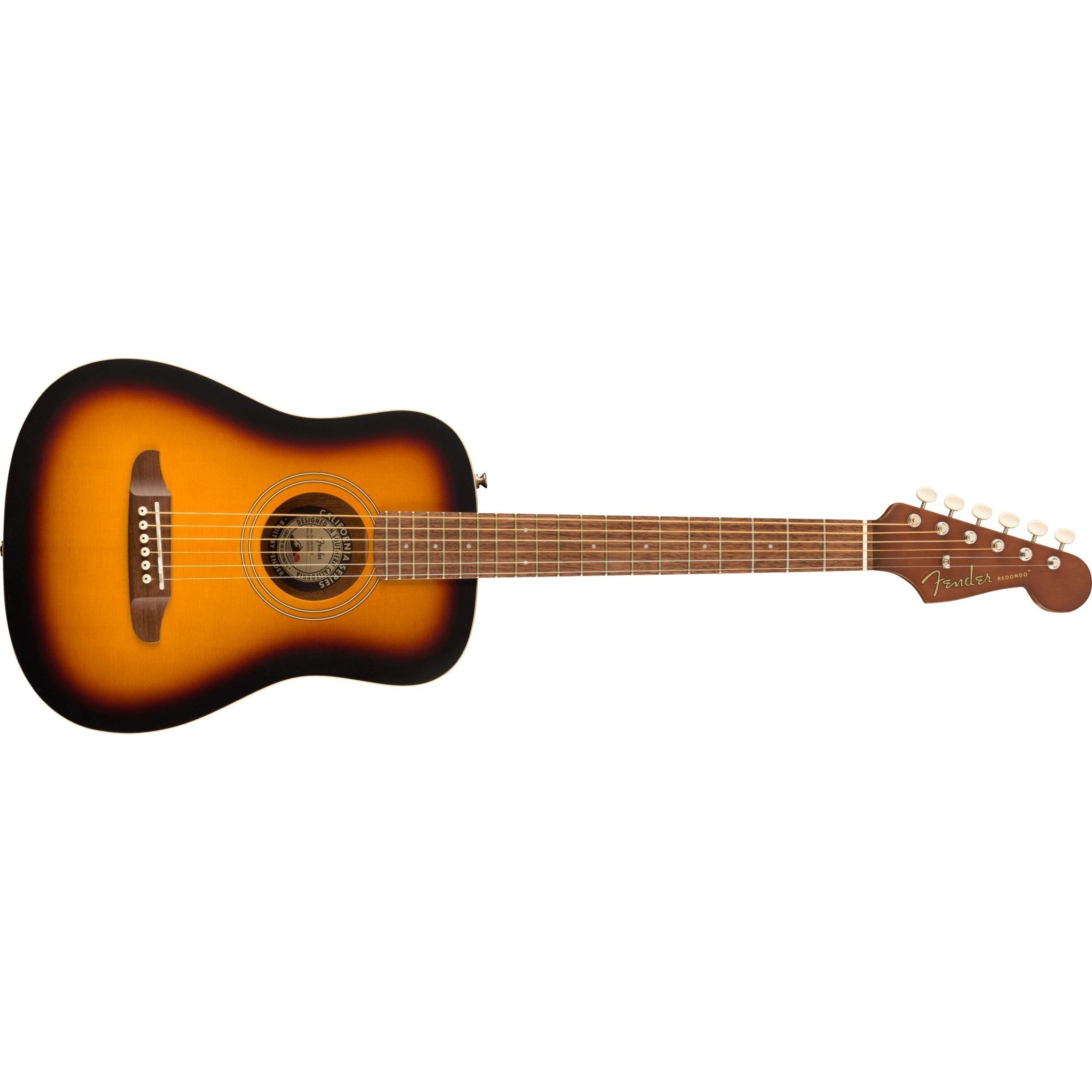 Hot Deal! Fender Redondo Mini Sunburst Acoustic Guitar with Gig Bag