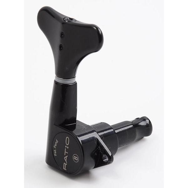 Graph Tech Ratio 4-In-Line Black Bass Tuners - Smooth & Strong