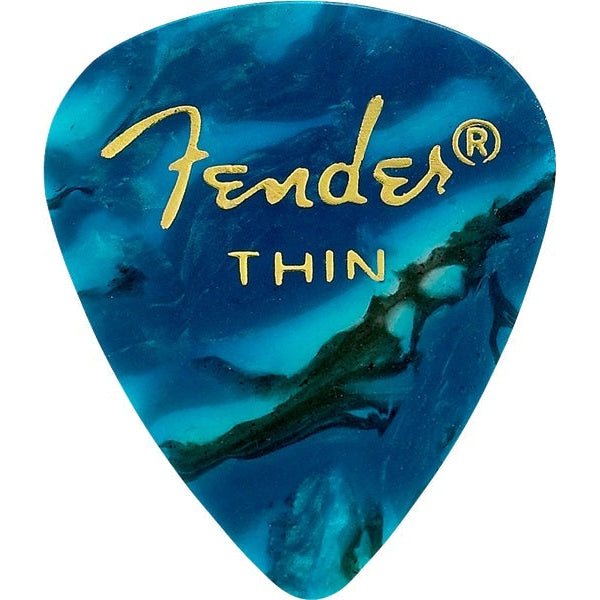 Fender 12-Pack Premium Thin Celluloid Guitar Picks in Ocean Turquoise