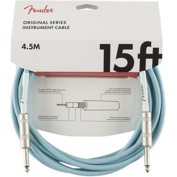 Fender Original 15ft 1/4 Male-1/4 Male Instrument Cable - Daphne Blue, High - Performance Deal